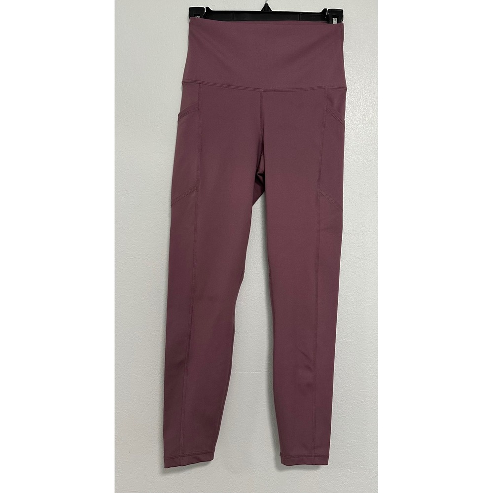 Athletic Works High Waisted Leggings Womens Size Medium M Mauve Pockets